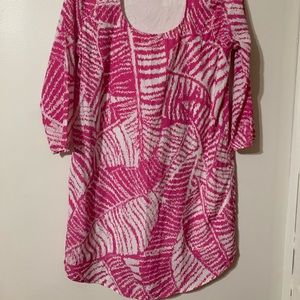 Pink and white patterned dress. Great for spring/Easter dress.